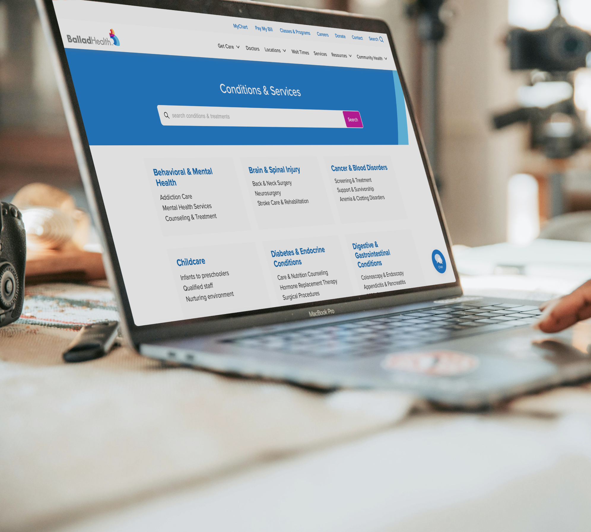 Ballad Health website conditions page