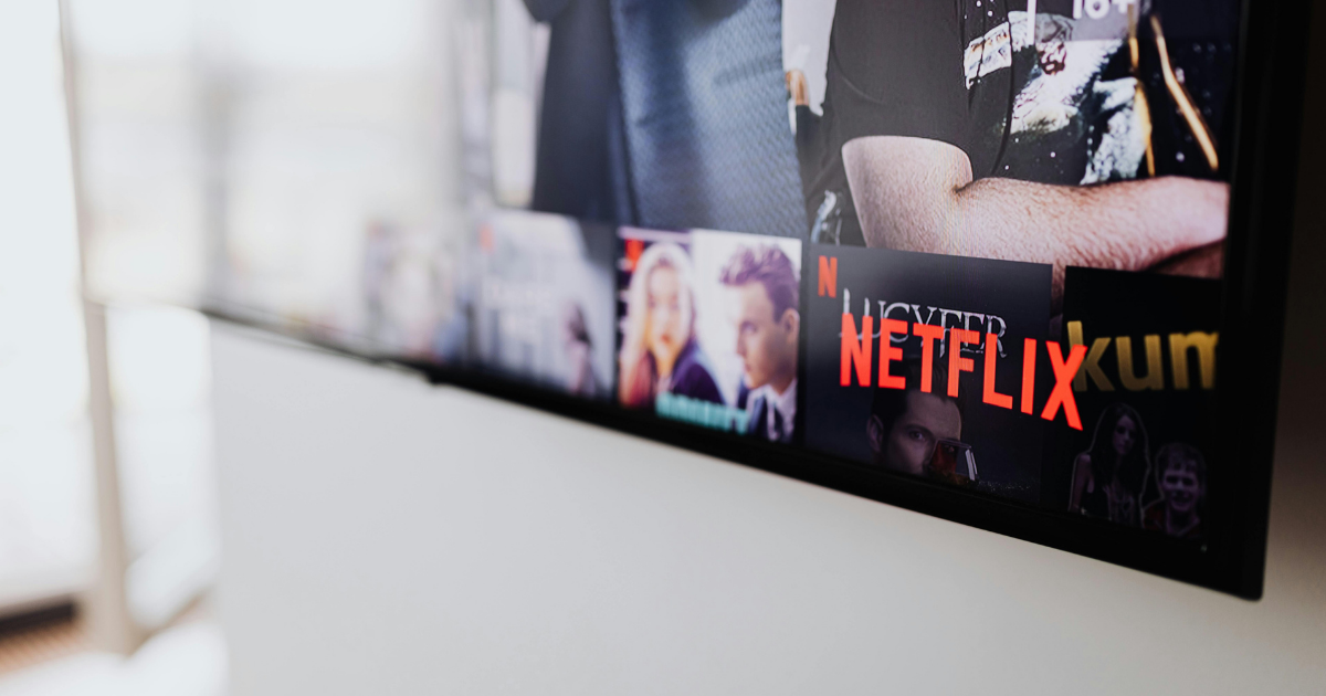 Netflix on TV screen, highlighting a brand's experience