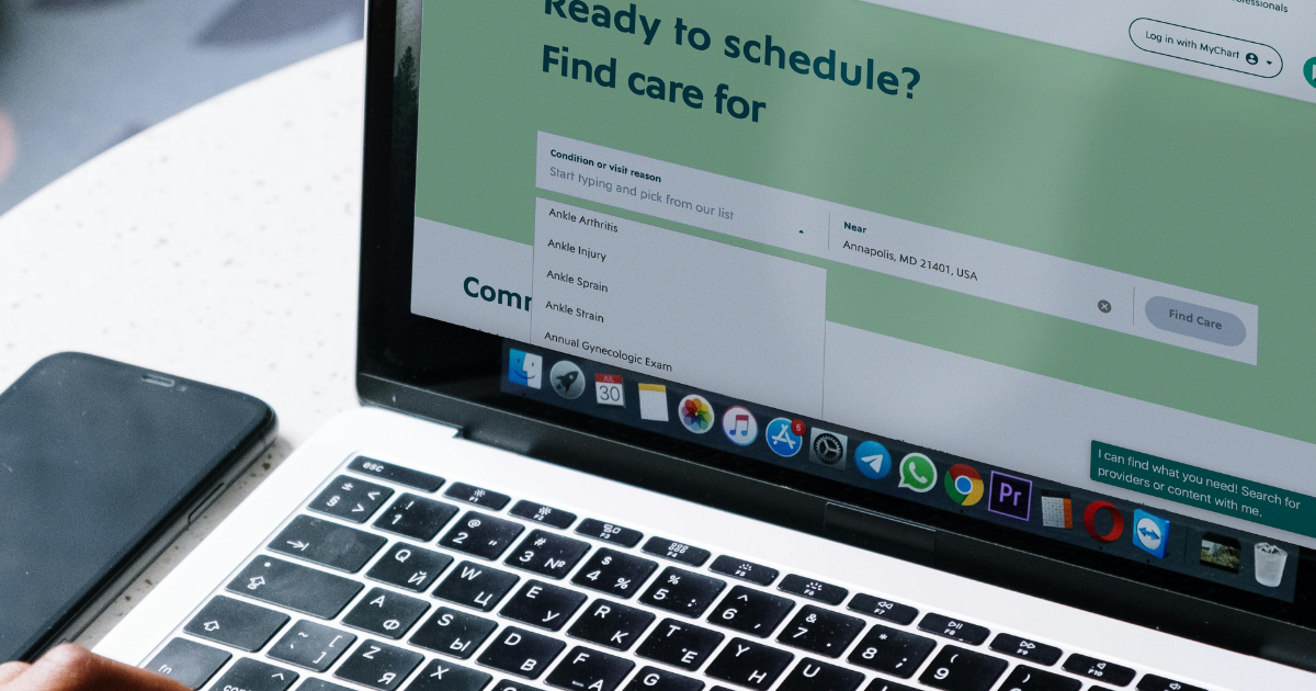 scheduling a doctor's appointment online