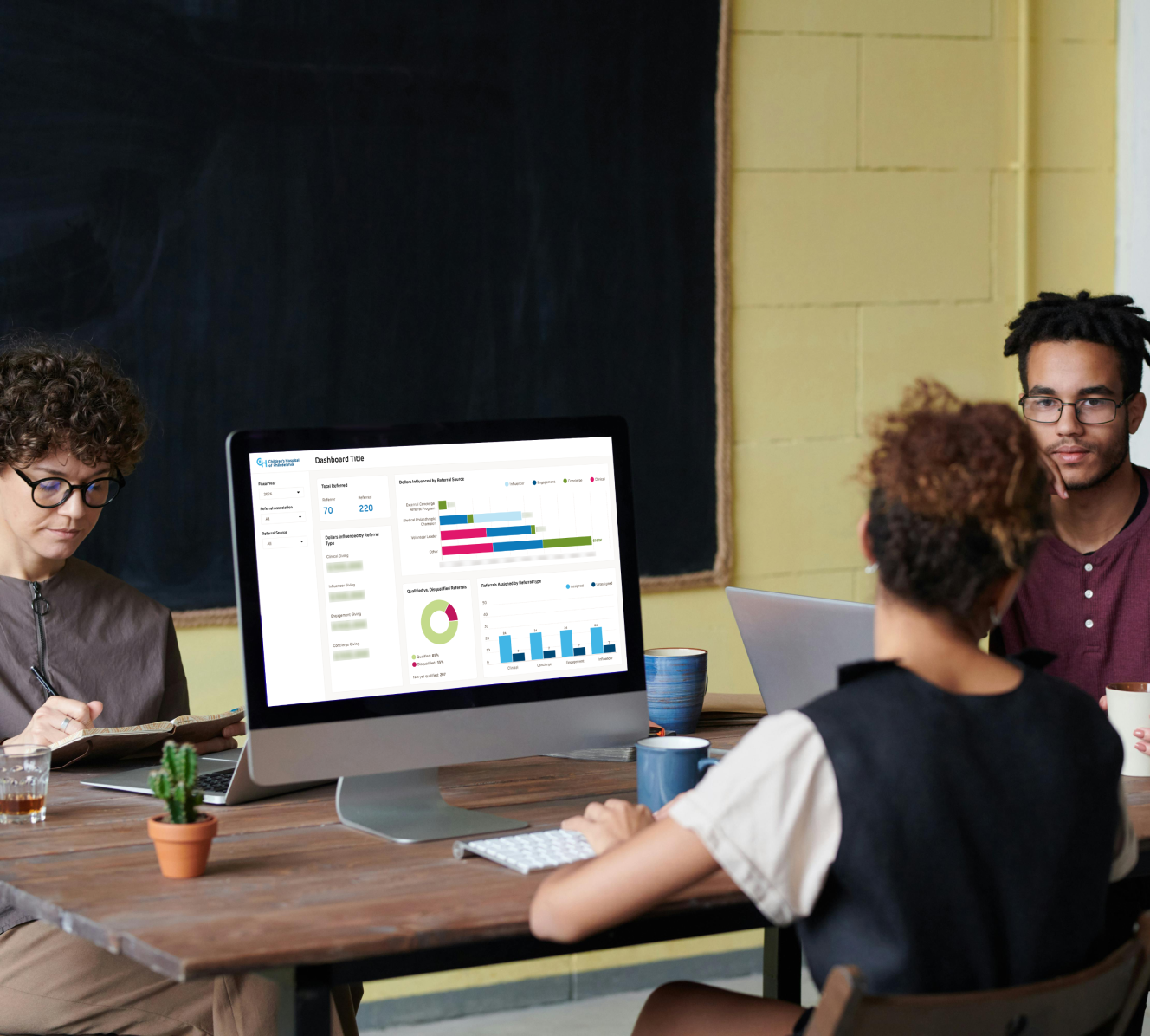 CHOP employee analyzing analytics dashboard
