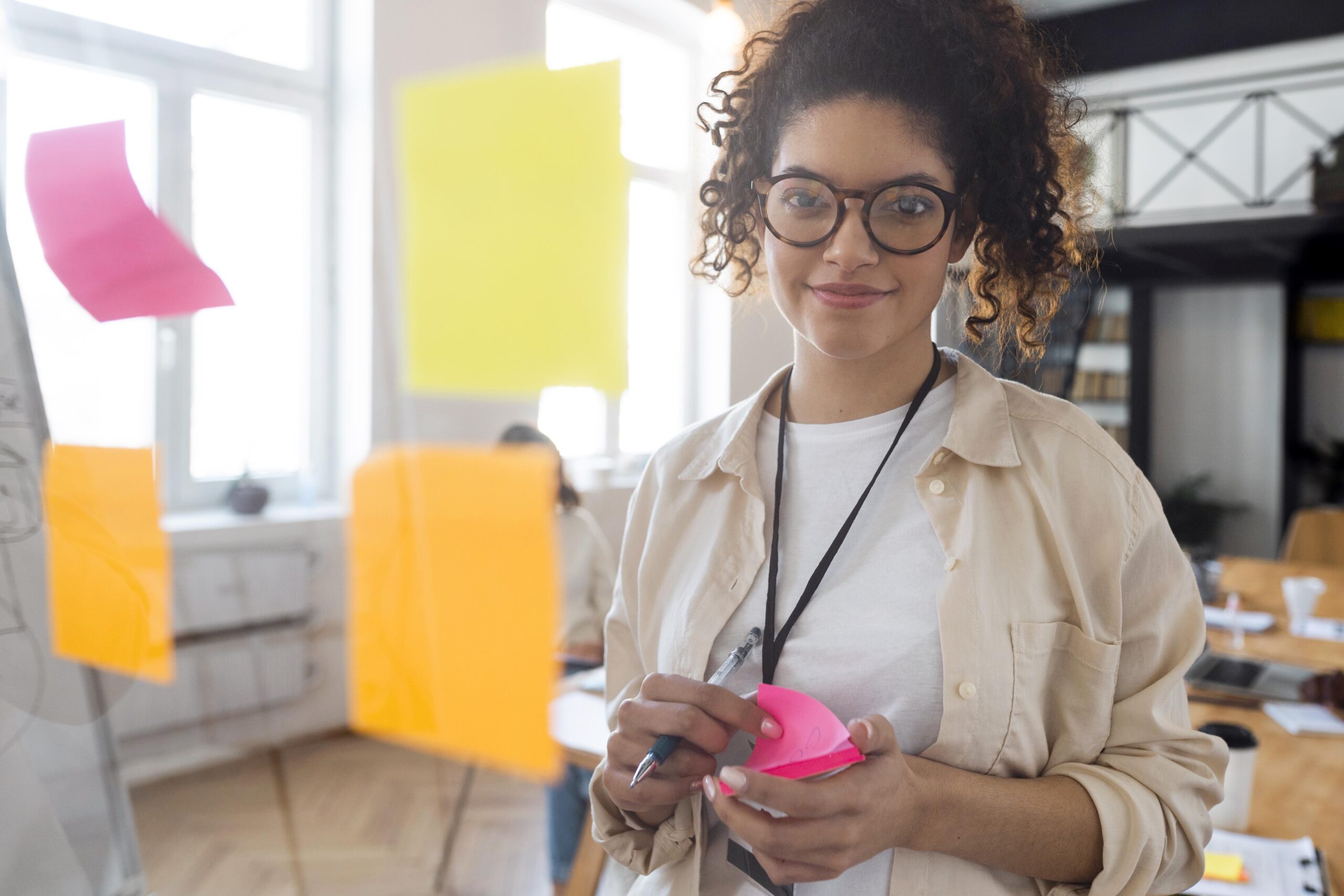 woman working in office