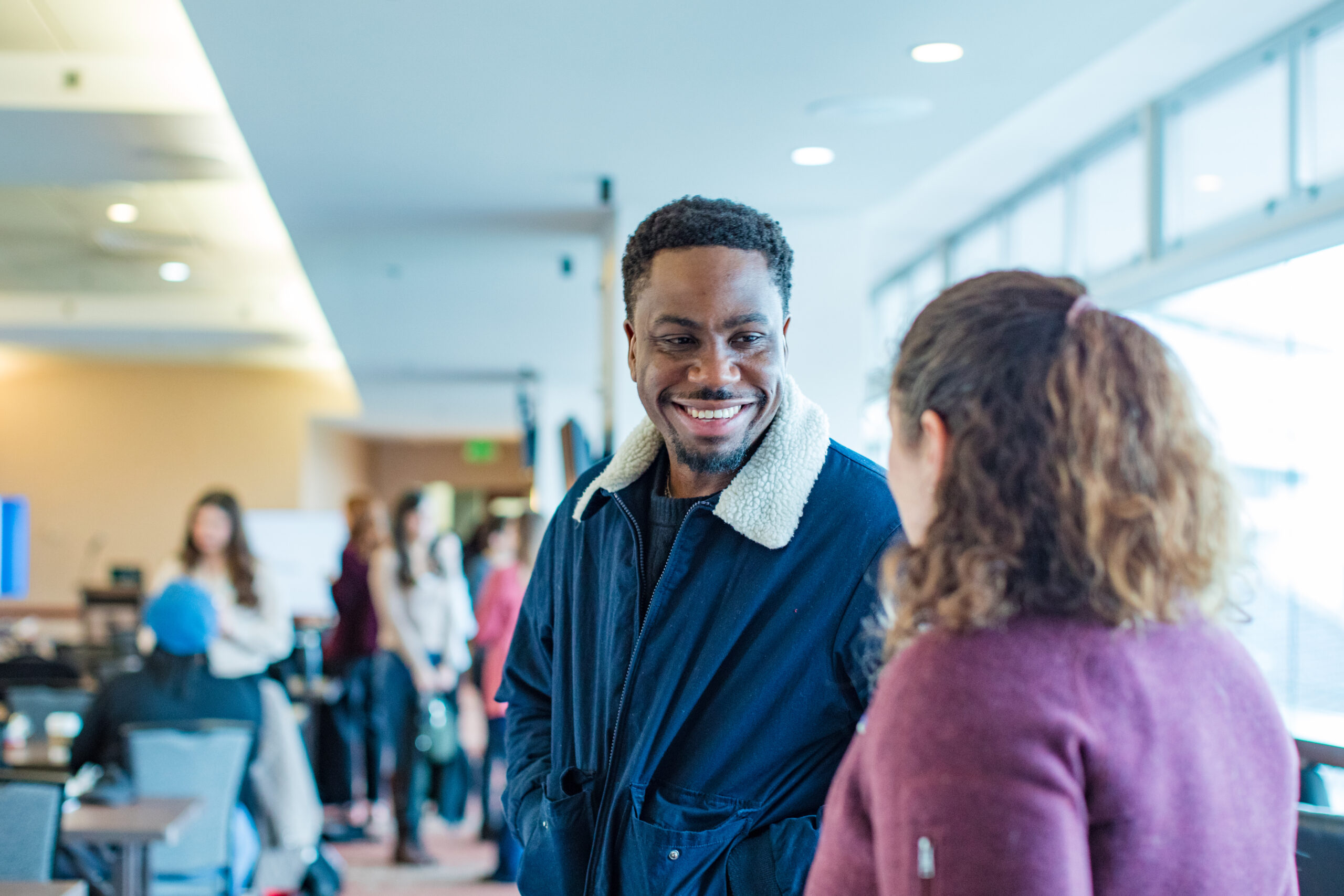Matt smiling at Corrine