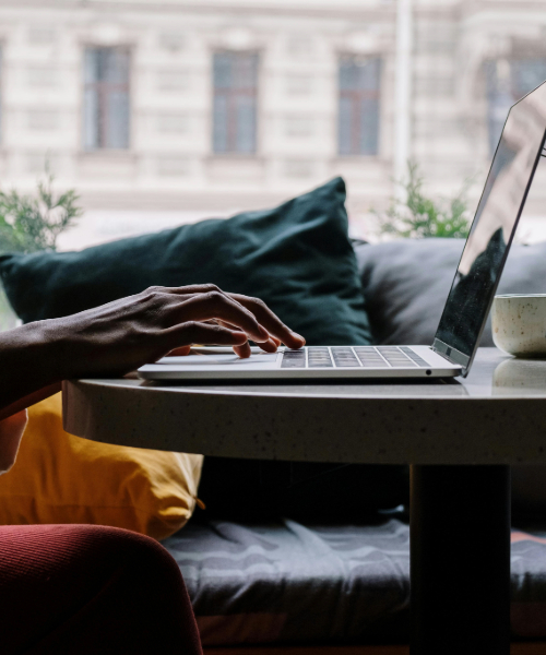 person applying to a job via their laptop