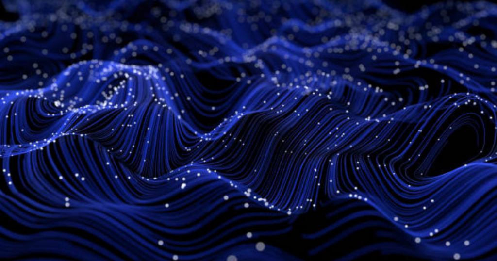 abstract blue network, digital architecture, data connection lines